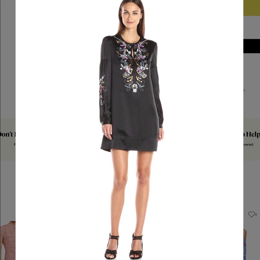 100% Silk bearded black dress